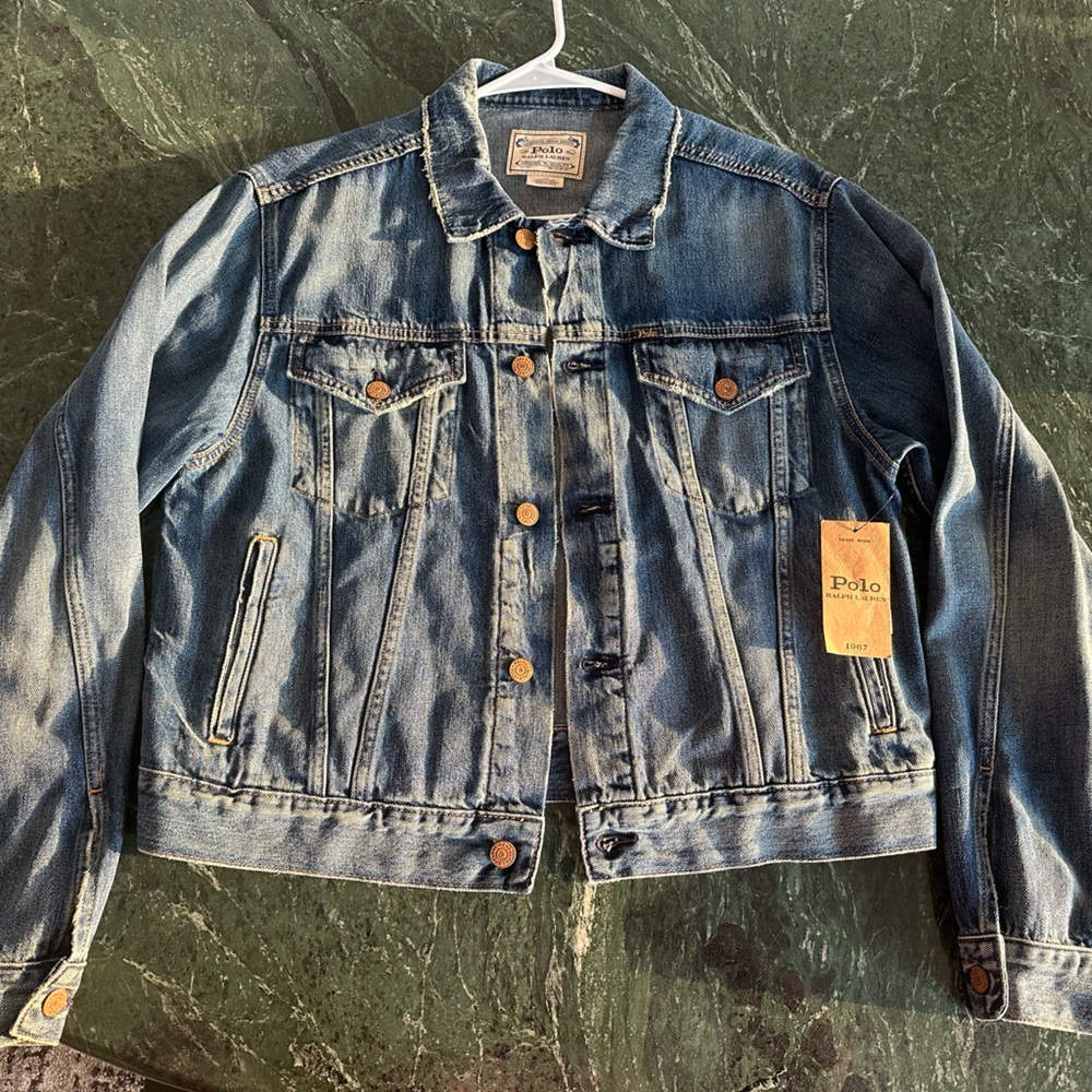 NWT Polo Ralph Lauren Denim Jacket, Customized 'Tokyo' print on back